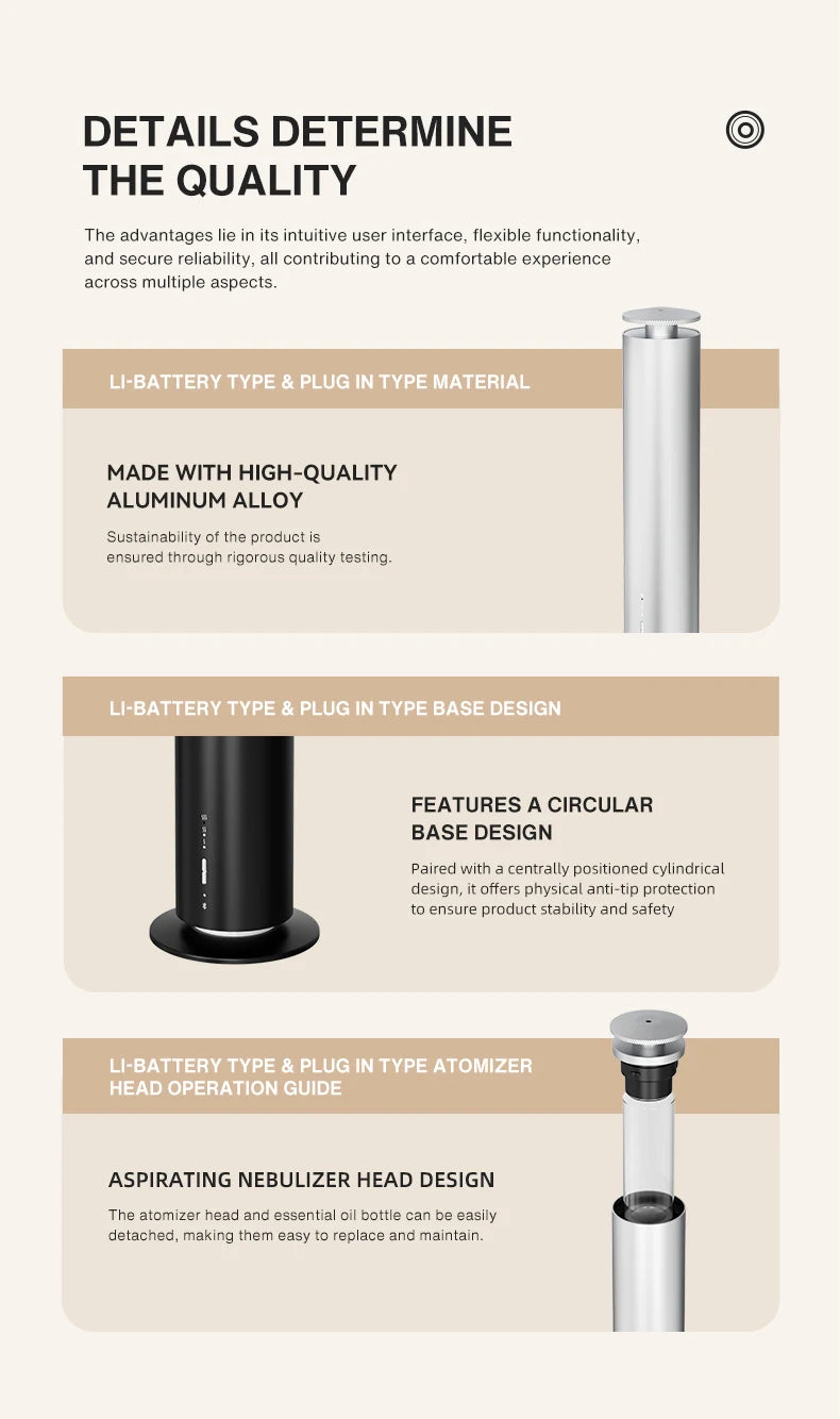 Modern Smart WIFI Small Towel Aroma Diffuser - 65m2 (ST01SR-LI)